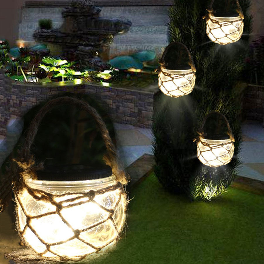 Retro Solar Garden Hanging Candle Lamp